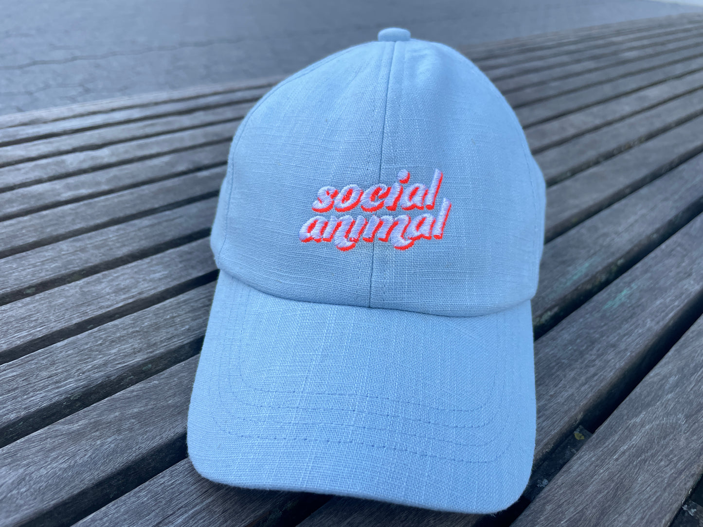 Linen Hat light blue