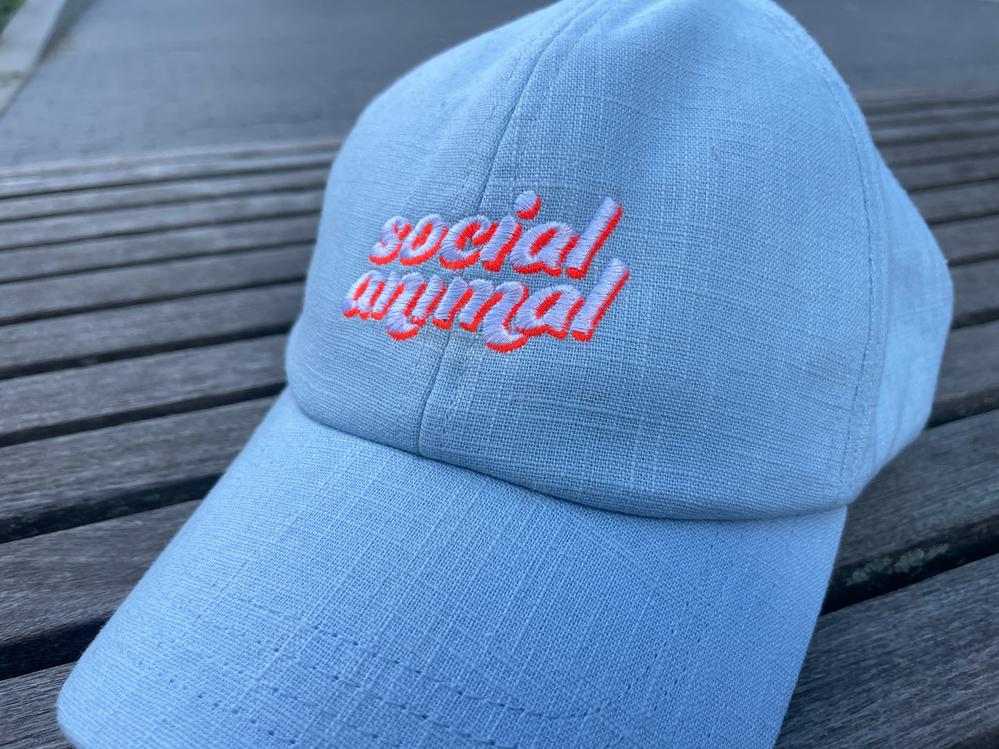 Linen Hat light blue