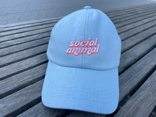 Linen Hat light blue